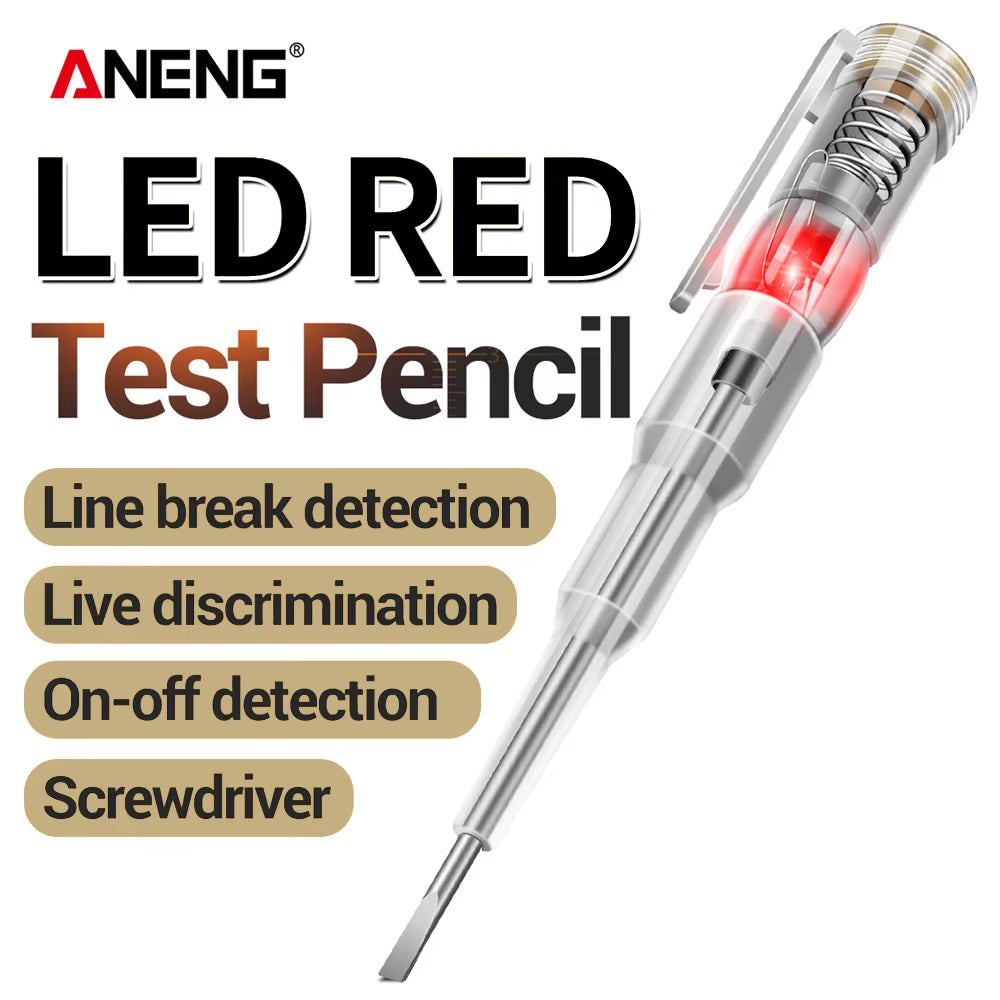 B09 Electrical Test Pen One Word Bit Screwdriver Non-Contact Induction Intelligent Voltage Indicator Light Tester Pen Tool